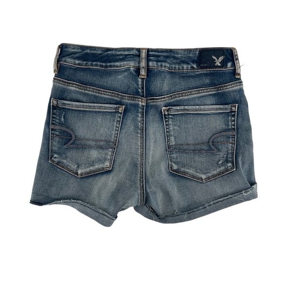 American Eagle Outfitters Women’s High Rise Shortie Stretch Jean Shorts Size 8 - Picture 3 of 5
